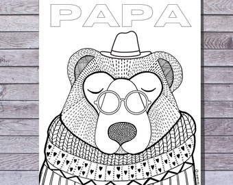 Father's Day Coloring Page | Fathers day printable, PDF Printable Coloring Page | Instant Download | Gift's for Dad