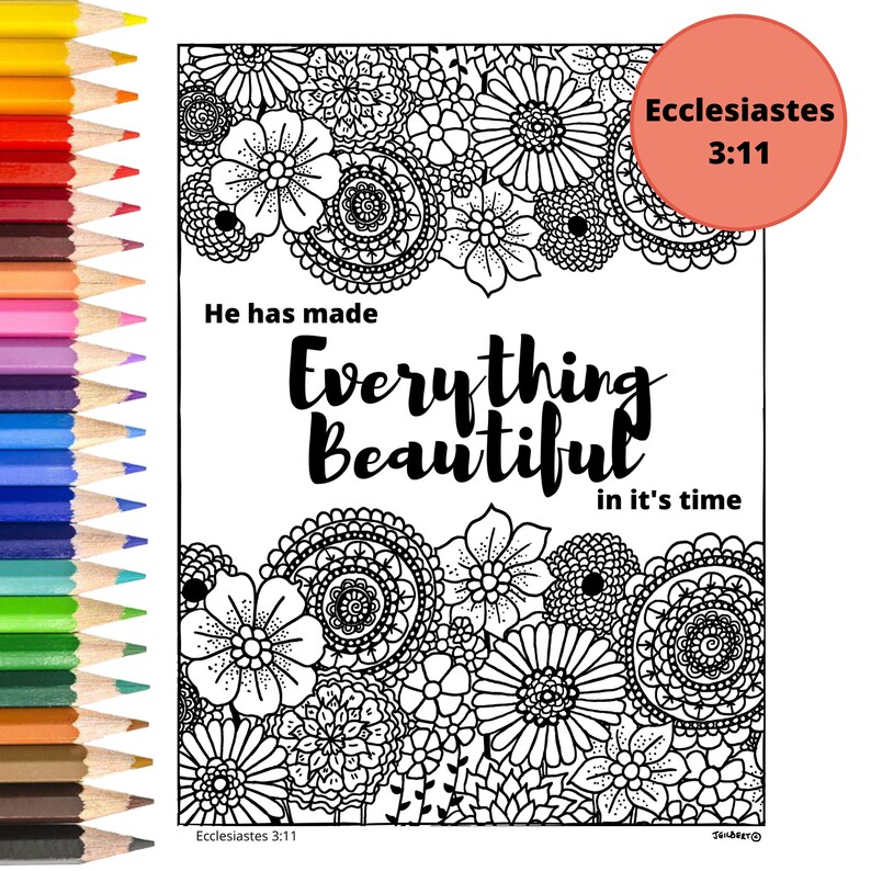 Download Bible Verse Coloring Pages / 7 Instant Download PDF Pages / | Etsy