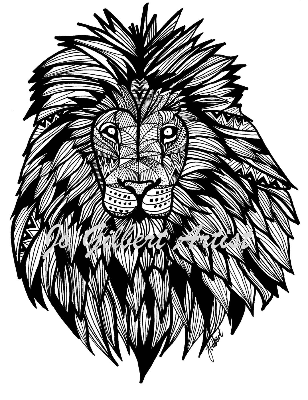 LION Adult Coloring Printable | Coloring Pages | Adult Coloring Books ...