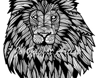 Lion Coloring Page: Adult Coloring Printable (PDF & JPEG)