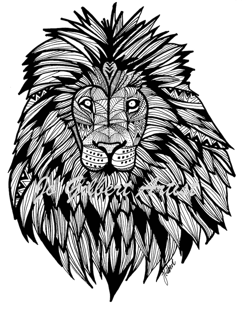 LION Adult Coloring Printable Coloring Pages Adult - Etsy