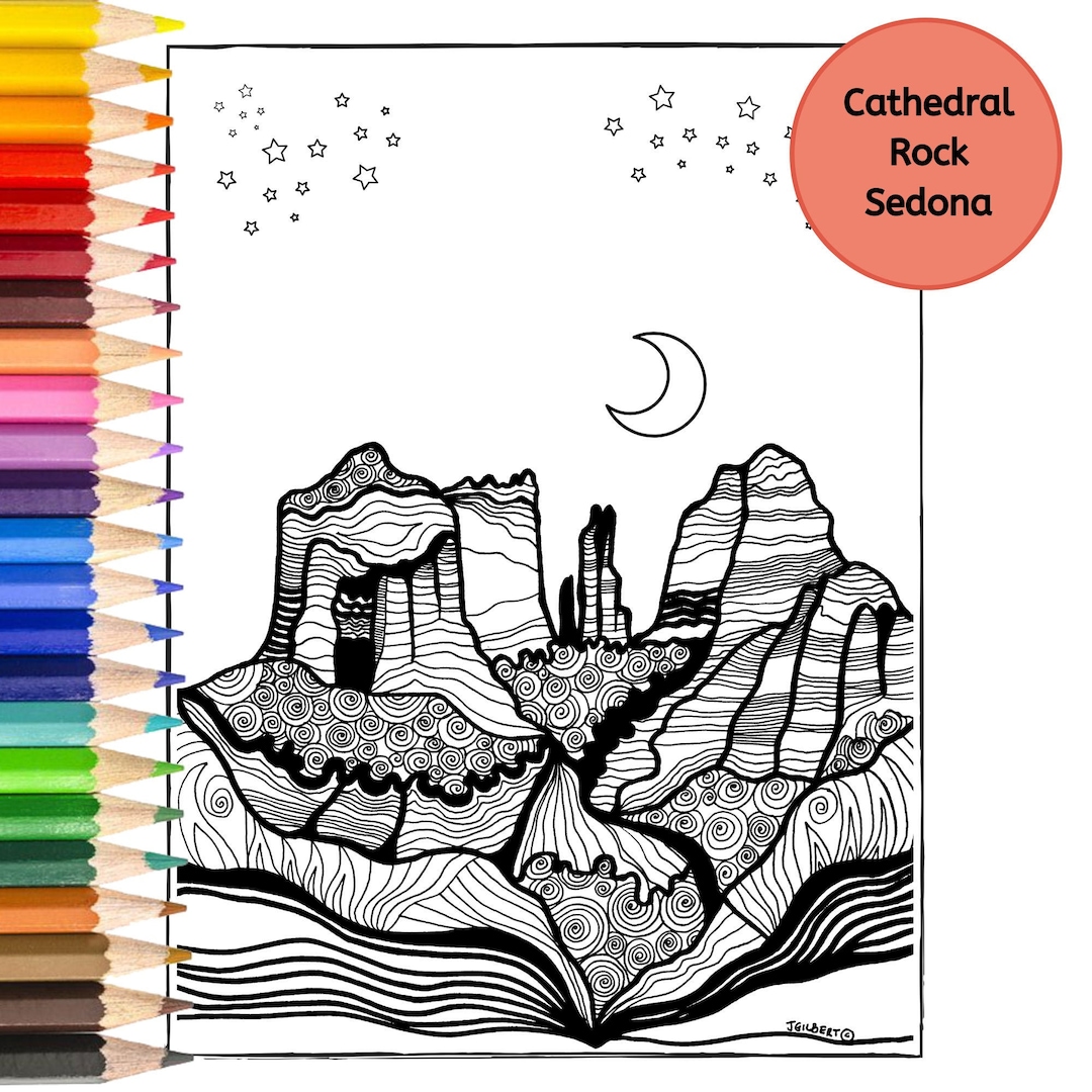 Printable Coloring Page| Sedona Arizona Coloring Page | PDF Digital ...