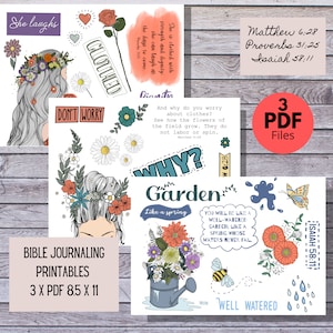 Bible Journaling Printables: Scripture Verses, Isaiah, Matthew, Proverbs (PDF)