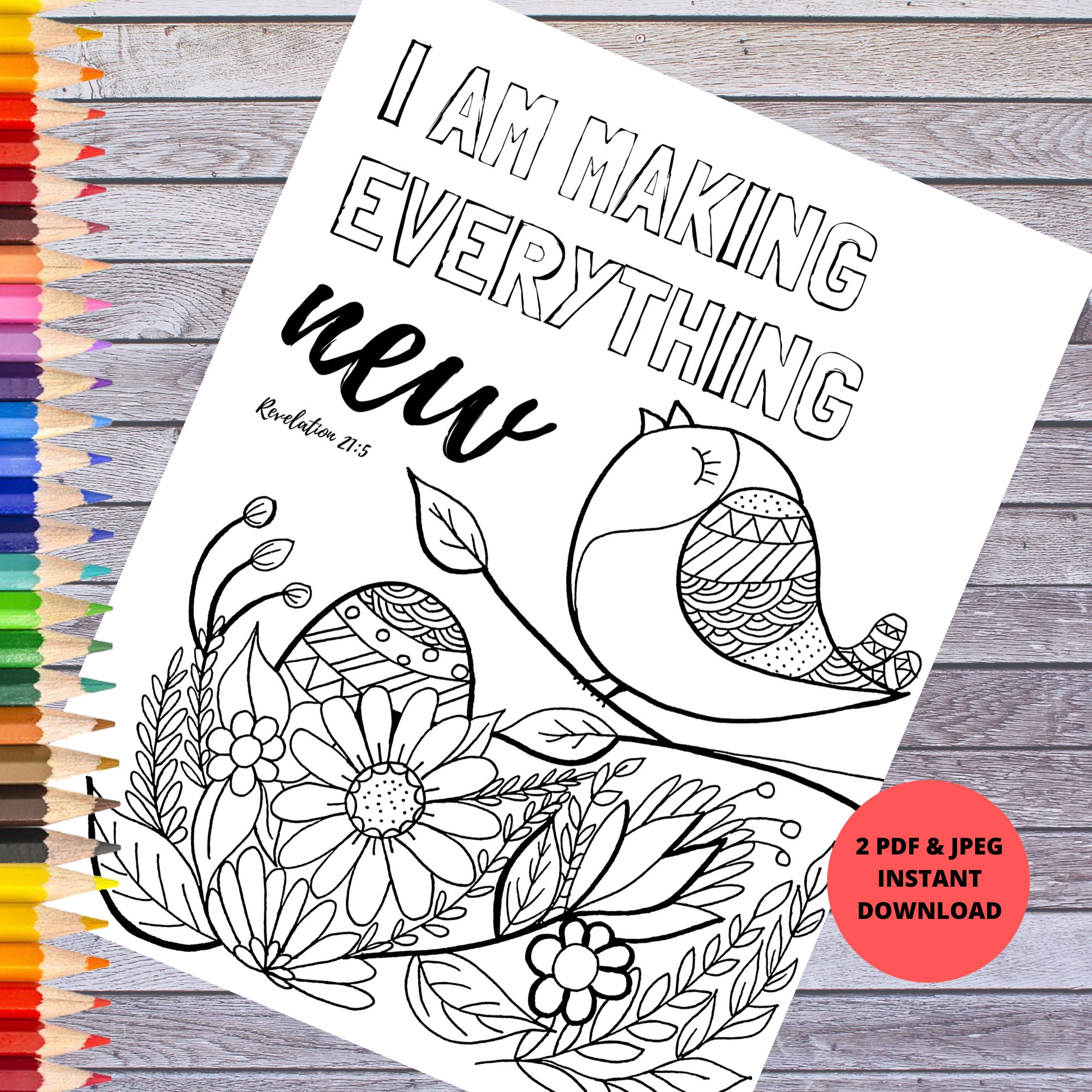 Easter Coloring Pages He is Risen Instant Download PDF & | Etsy