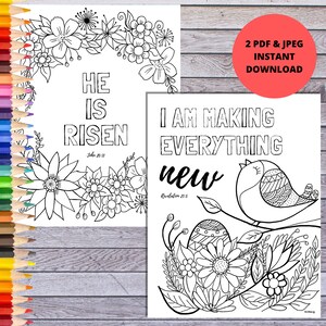 Easter Coloring Pages | He is Risen | Instant Download PDF & JPEG