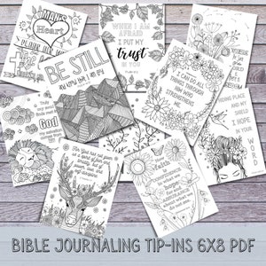Bible Verse Tip Ins 6x8inch 10 Page Bundle  Scripture Printable, Journaling Traceable, Christian Bible Journaling, PDF Printable