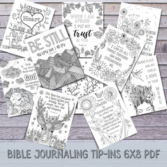 Bible Verse Journaling Tip-Ins: Scripture Art, Traceable (PDF Printable)