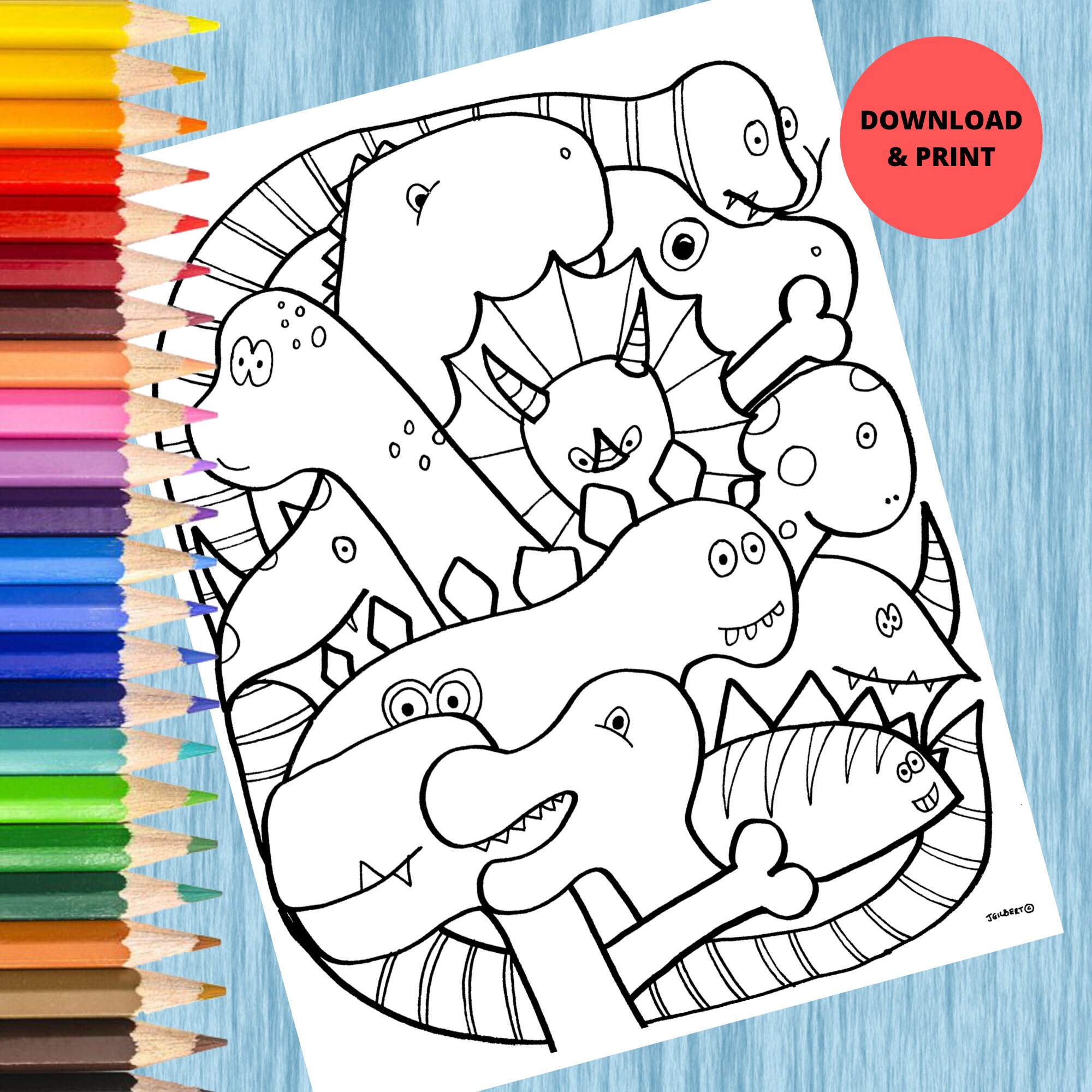 Cute Animal Coloring Page Collection 4 PDF/JPEG Digital | Etsy