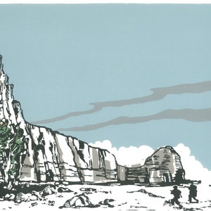 Point du Hoc one of a collection of prints celebrating the 70th D-Day landings anniversary in Normandy France.