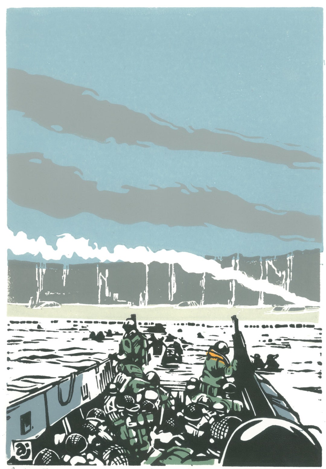 Omaha Beach One of a Collection of Prints Celebrating the 70th Dday