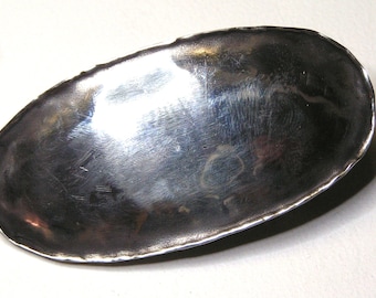 solid vintage belt buckle nickel silver oval