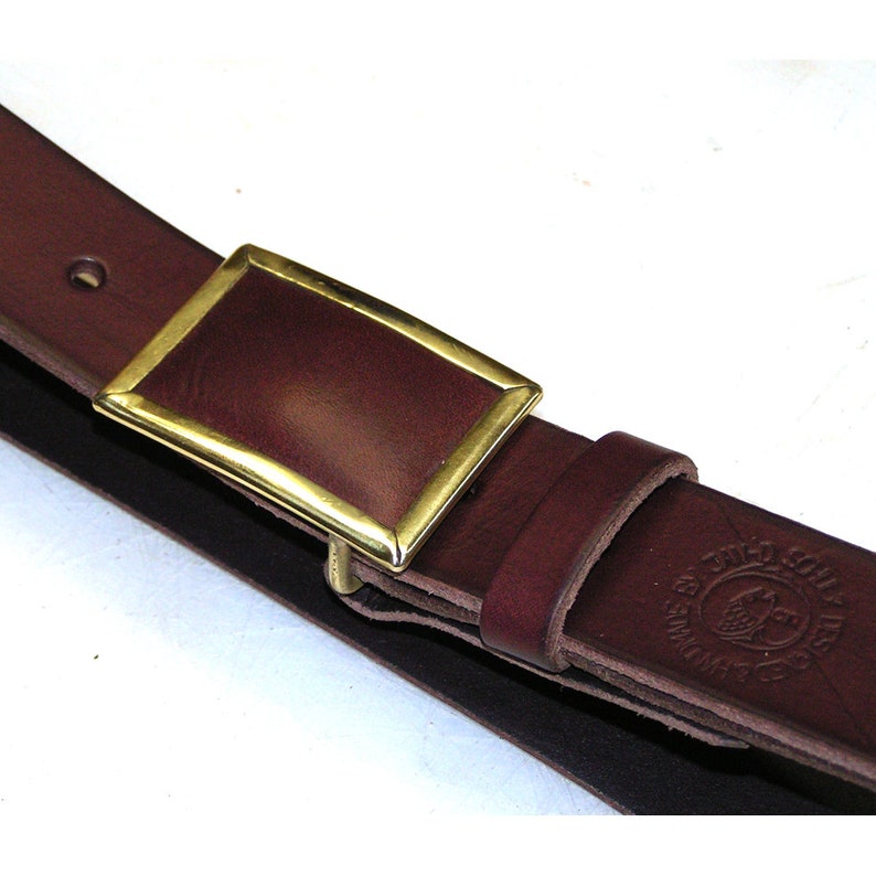 Brass and leather belt buckle frame image 2