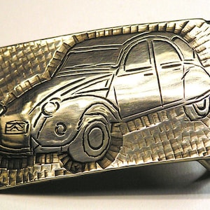 Belt buckle 2 CV made of nickel silver