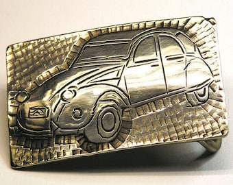 Belt buckle 2 CV made of nickel silver