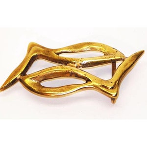Belt buckle Zodiac fish made of brass