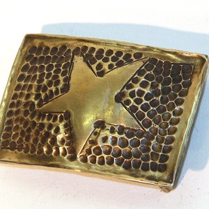Belt buckle Pentangle handpunziert made of nickel silver