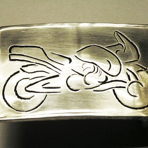 Belt buckle Streettourer made of nickel silver hallmarked