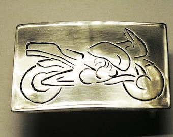 Belt buckle Streettourer made of nickel silver hallmarked