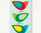 Birds iPhone case black plastic case for iPhone 5 with 3 little birds with pastel spring colors case for iPhone 5