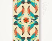 Birds iPhone case in hard plastic case with Birds vintage illustration iPhone hard plastic case iPhone 5  iPhone 4 hard cover iPhone case