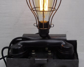 vintage field telephone desk lamp