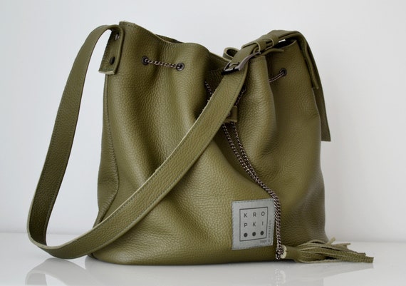 olive leather bag