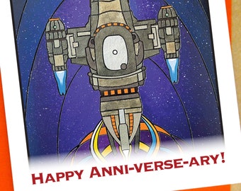 Happy Anni-verse-ary (anniversary card)- quote from Firefly- small greeting card- Serenity Firefly TV show fan