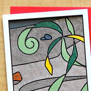 Tarjeta de felicitación mosaico de algas- tarjeta larga grande- cualquier ocasión- tarjeta en blanco- tarjeta de flores- tarjeta de jardín-Tulips tarjeta- tarjeta de verano-arte