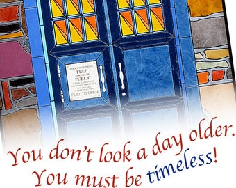 Police Call Box Card- Dr Who card- Birthday Card- Small Card- Looking Timeless- TARDIS Card- Doctor Who Card- British Card- TARDIS