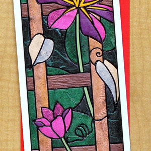 Tarjeta Clematis- Tarjeta de felicitación- Tarjeta larga grande- Cualquier ocasión- Tarjeta en blanco- Tarjeta de agradecimiento- Tarjeta de flores- Tarjeta de jardín- Tarjeta de arte- Tarjeta de verano