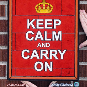 Mantén la calma y sigue adelante - Mosaico de papel - Pequeño - Arte único - Arte de póster - Póster vintage - Arte de guerra - Arte de la Segunda Guerra Mundial - Propaganda británica - Arte inglés