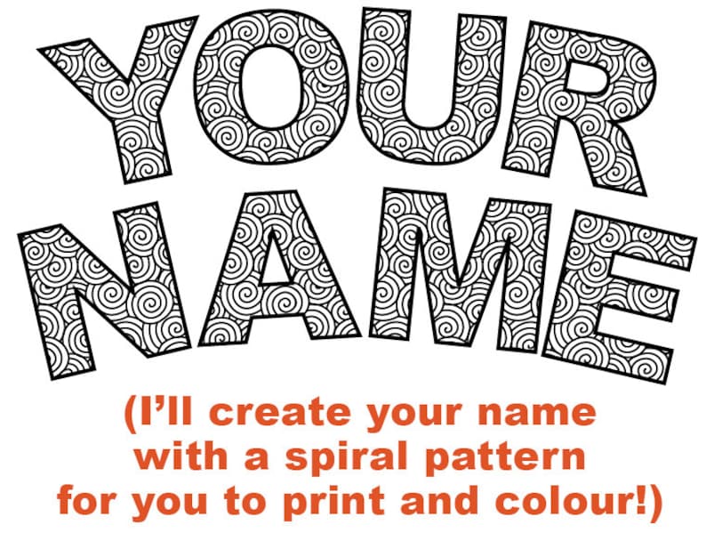 Your Name For Coloring Personalized Name Page Coloring Book Etsy Israel