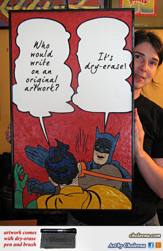 Batman Slap Meme Paper Tile Mosaic Medium Original Art Unique Process  Batman Art Meme Art Whiteboard Internet Art DC Comic Art 