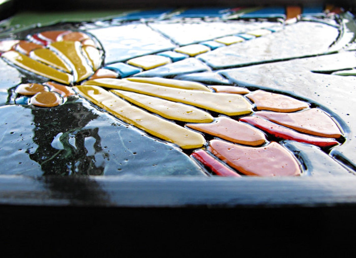Dragonfly Mosaic Paper Tile Mosaic Mini Original Art - Etsy