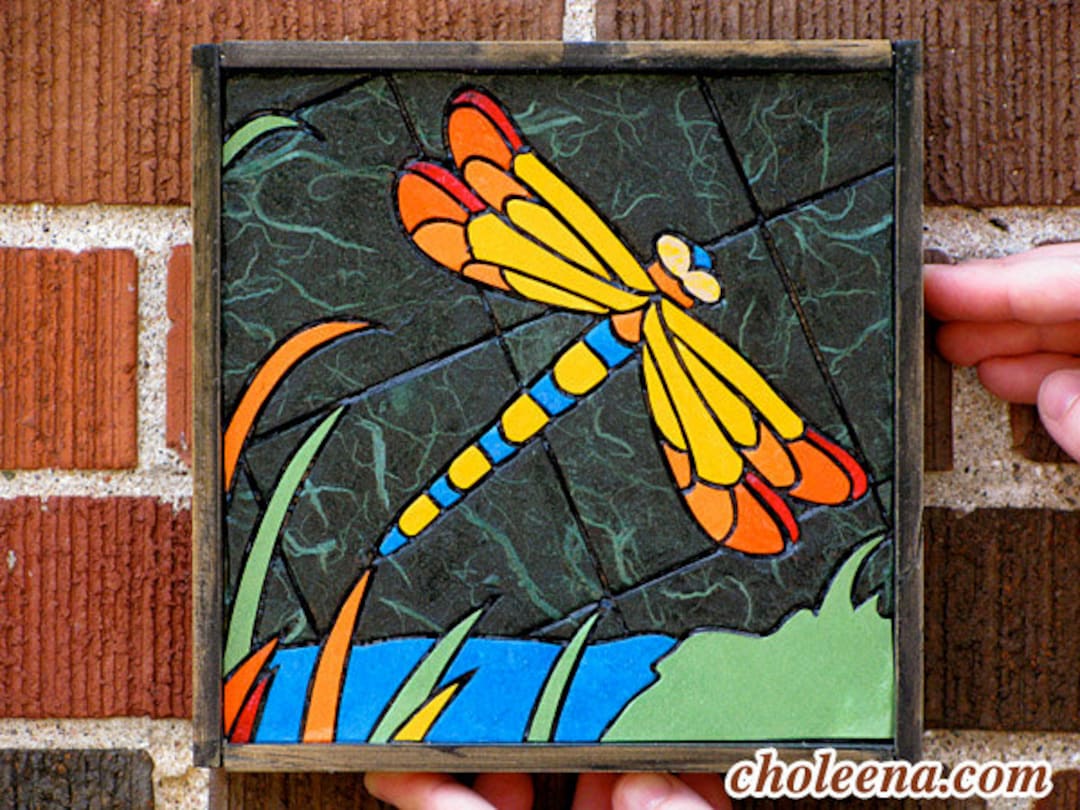 Dragonfly Mosaic- Paper Tile Mosaic- Mini- Original Art- Unique Process ...