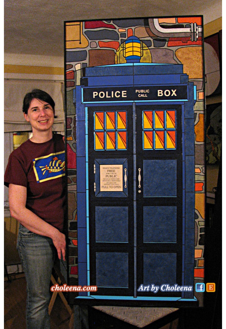 Police Call Box Dr Who Paper Tile Mosaic Large Unique Etsy