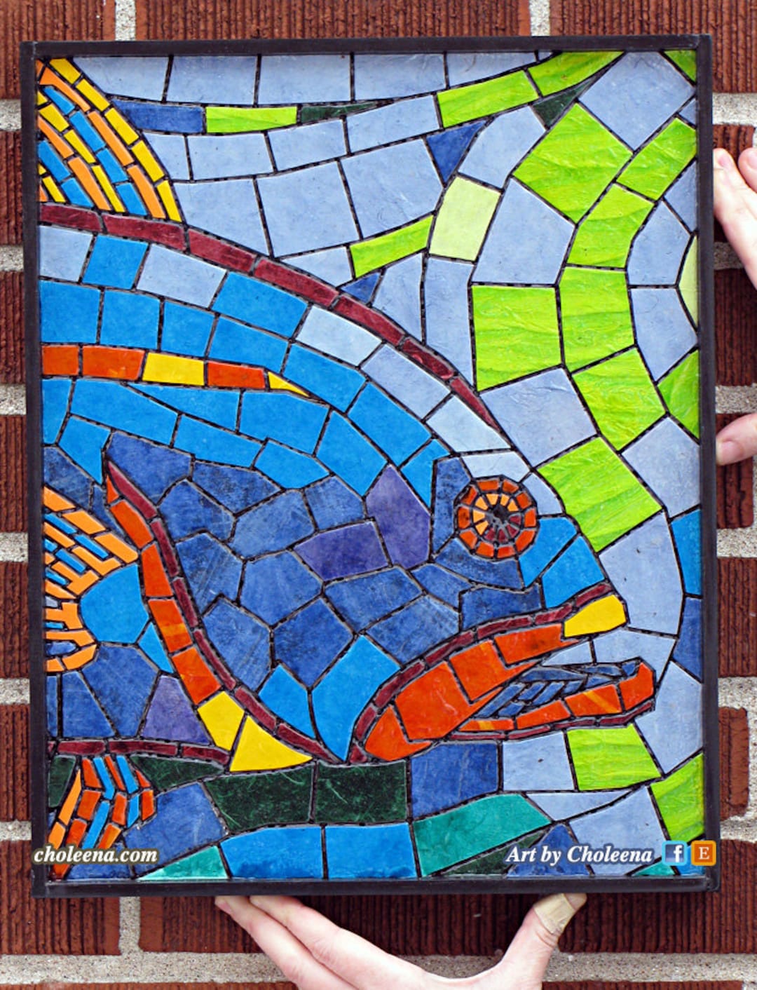 Fish Head Mosaic Paper Tile Mosaic Small Original Art - Etsy