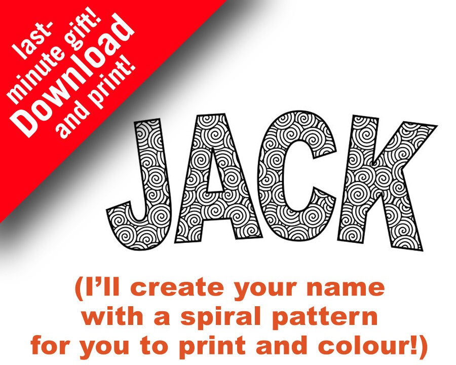 Download Your Name For Coloring Personalized Name Page Coloring Book Etsy