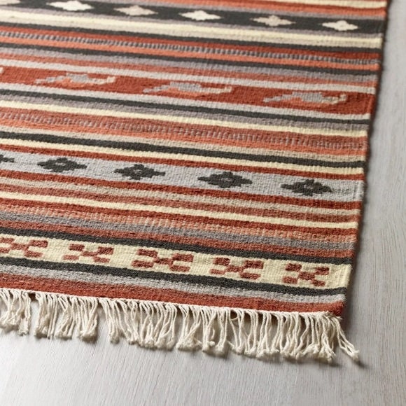 Ikat Aztec Boho Ikea Kattrup Flat Wool Rug 5'7” X 7'10” - Etsy