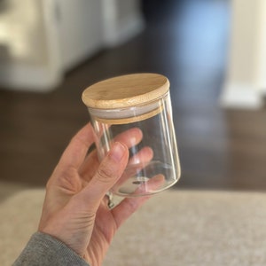 Set of 6 Spice Jars With Wooden Lids 150ml Mini Glass Storage Jars for Spice  Racks, Kitchen Cabinets, Storage & Storage -  UK
