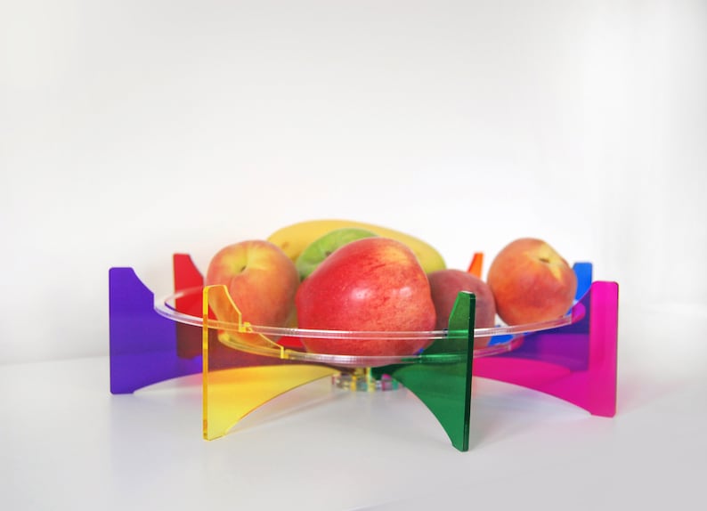 RAINBOW Fruit Bowl. Translucent colourful. image 2