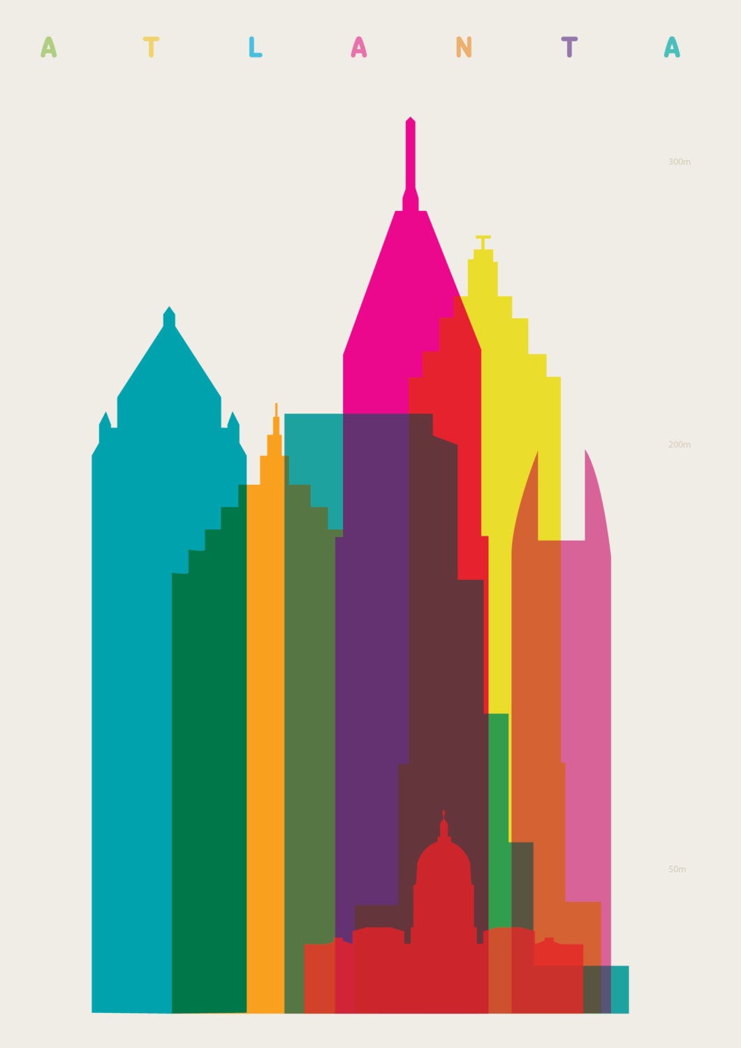 Shapes of Atlanta art print