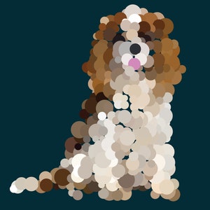 Pointillist King Charles Cavalier Kunstdruck