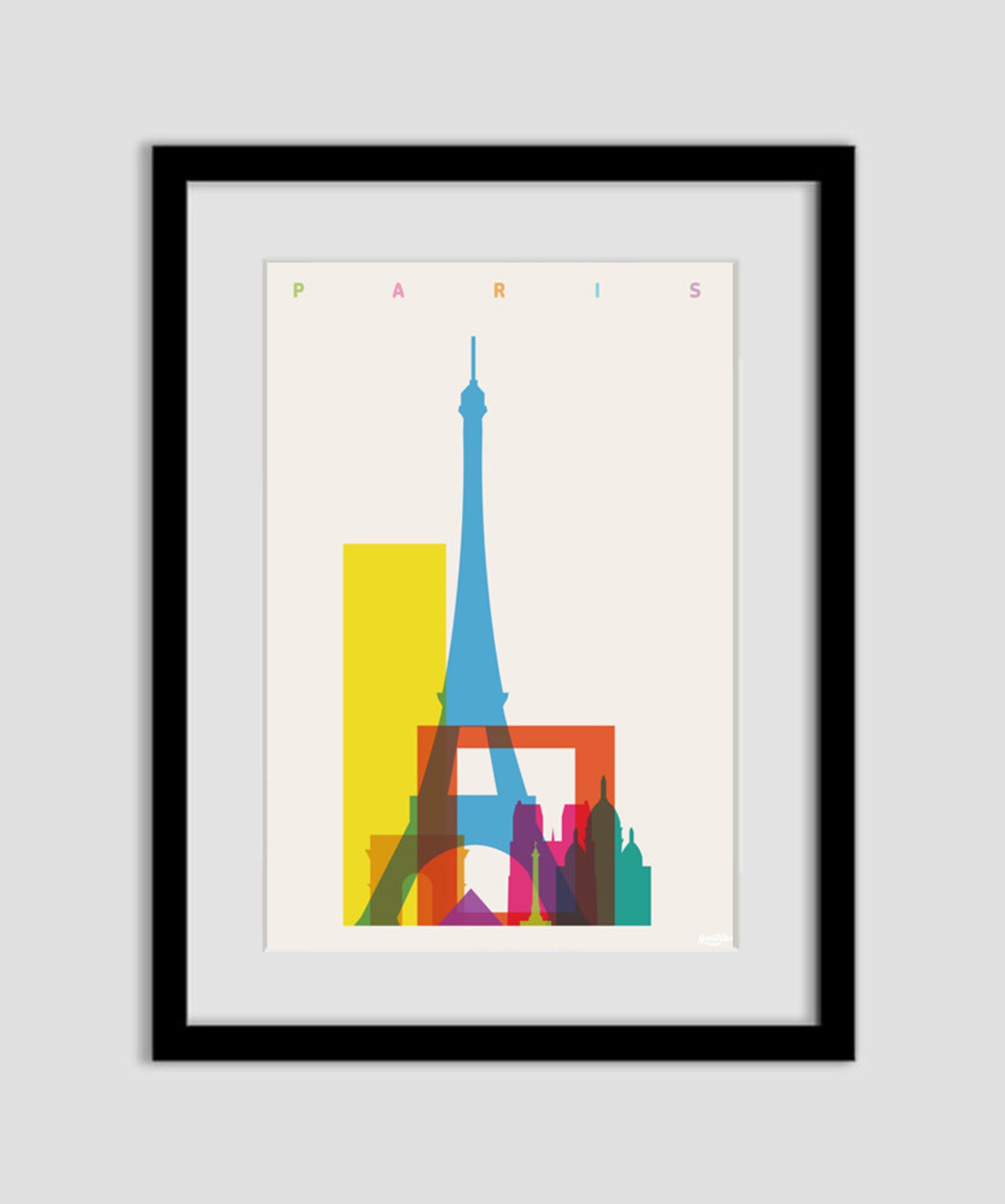 Shapes of Paris Art Print Etsy