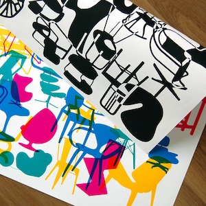 Shapes of Iconic Chairs. DOUBLE SIDED POSTER image 4