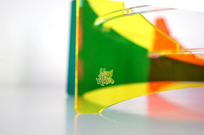 RAINBOW Fruit Bowl. Translucent colourful. image 5