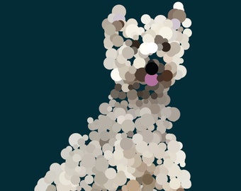 Pointillist Westie art print