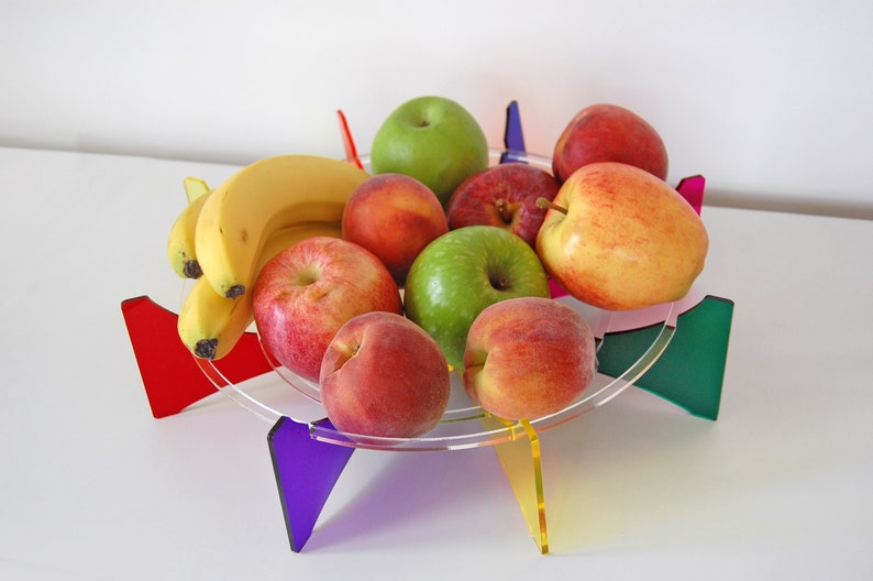 RAINBOW Fruit Bowl. Translucent colourful. image 6