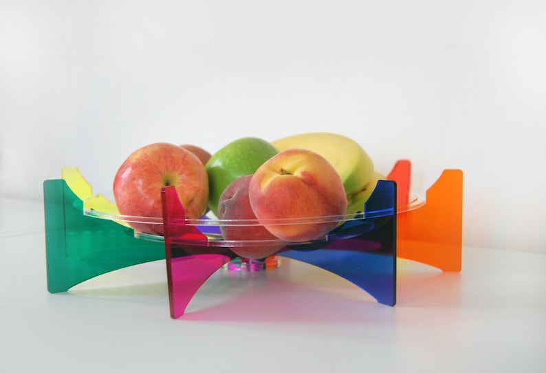 RAINBOW Fruit Bowl. Translucent colourful. image 1