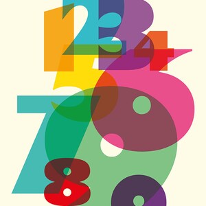 123 in Colour art print